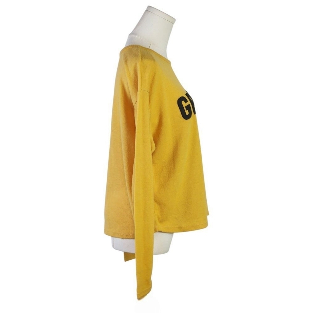 Sadie & Sage GRL PWR Yellow Black Sweatshirt Size S Casual Graphic Long Sleeve - Picture 4 of 8